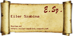 Eiler Szabina névjegykártya